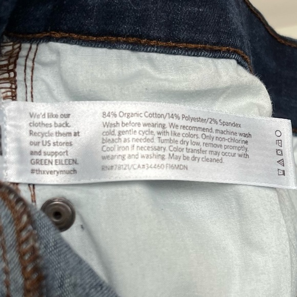 Eileen Fisher Organic Blue Denim Jeans - Picture 4 of 6